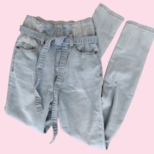 High Waisted Paperbag Jeans